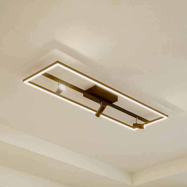 Lampa sufitowa LED Yvor Lucande, czarny, salon / jadalnia, aluminium, nowoczesny
