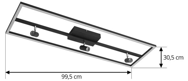 Lampa sufitowa LED Yvor Lucande, czarny, salon / jadalnia, aluminium, nowoczesny