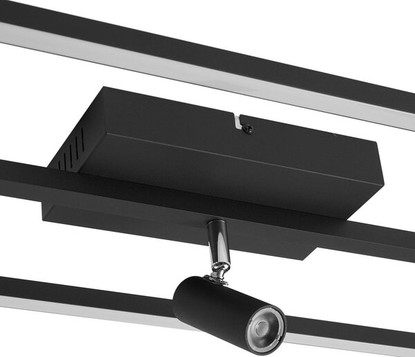Lampa sufitowa LED Yvor Lucande, czarny, salon / jadalnia, aluminium, nowoczesny
