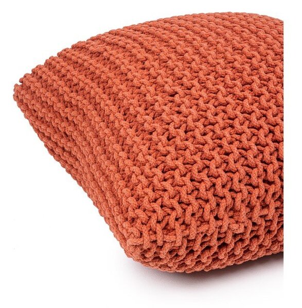 Ceglasty puf w kształcie poduszki Bonami Essentials Knit