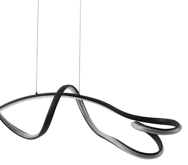 Lampa wisząca Rodado Lucande, czarny, salon / jadalnia, aluminium, nowoczesny
