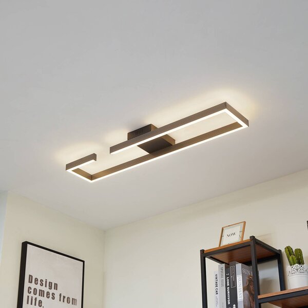 Lampa sufitowa LED Yvor Lucande, czarny, salon / jadalnia, aluminium, nowoczesny