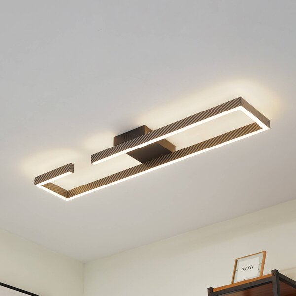 Lampa sufitowa LED Yvor Lucande, czarny, salon / jadalnia, aluminium, nowoczesny