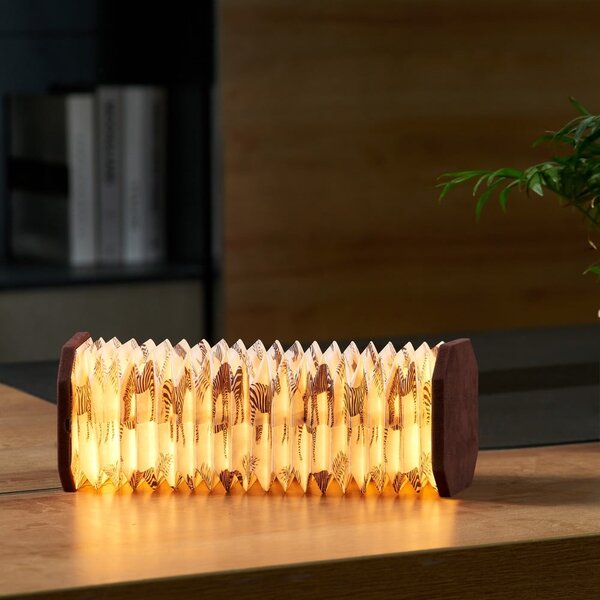 Ciemnobrązowa dekoracja świetlna na USB Velvet Accordion – Gingko