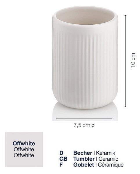 Biały ceramiczny kubek na szczoteczki do zębów Kela Adele