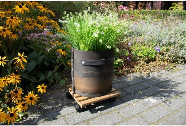 Drewniany kwietnik na kółkach (wysokość 8 cm) Indoor & Outdoor – Esschert Design