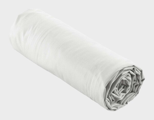 Białe prześcieradło z perkalu bawełnianego z gumką 90x190 cm Percaline – douceur d'intérieur