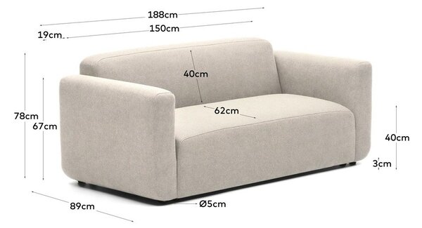 Beżowa sofa 188 cm Neom – Kave Home