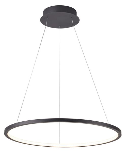 Vinola lampa wisząca czarna cienki ring 40cm LED 24W 3000K / 4000K PND-56135B-040RPC-BK-3KS4K
