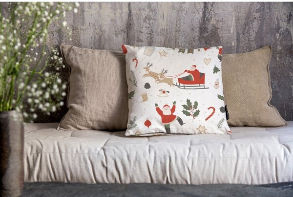 Poszewka na poduszkę ze świątecznym motywem 45x45 cm Happy Santa – Butter Kings
