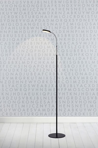 Czarna lampa stojąca LED Markslöjd Flex