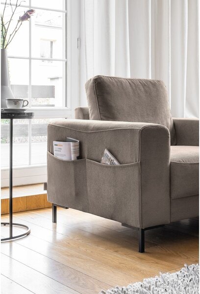 Brązowy sztruksowy fotel Lofty Lilly – Miuform
