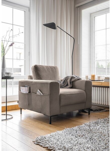 Brązowy sztruksowy fotel Lofty Lilly – Miuform