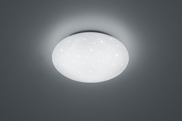 Biała okrągła lampa sufitowa LED Reality Putz, średnica 27 cm