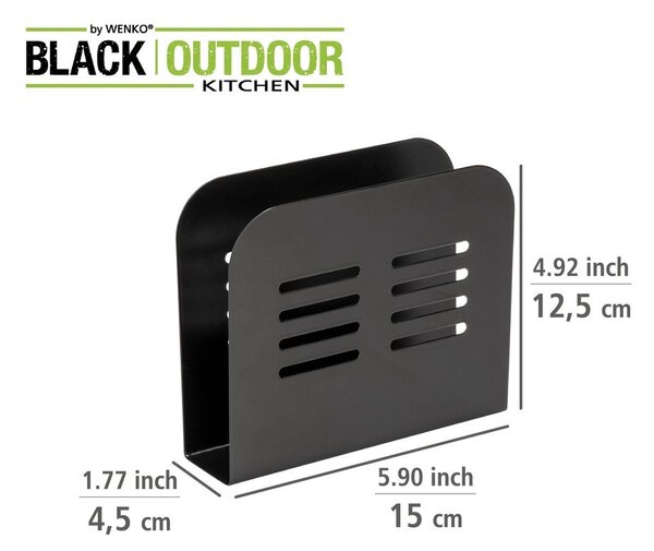 Metalowe stojaki na sztućce i serwetki zestaw 2 szt. Black Outdoor Kitchen Baco – Wenko
