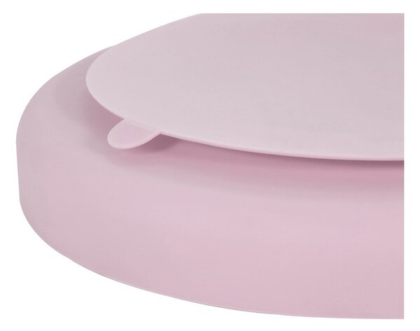 Jasnoróżowy silikonowy talerz dla dzieci 19x20,5 cm – Kindsgut