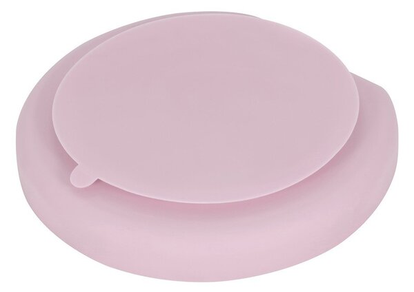 Jasnoróżowy silikonowy talerz dla dzieci 19x20,5 cm – Kindsgut