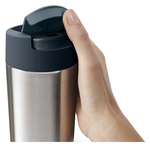 Kubek podróżny w granatowo-srebrnym kolorze 450 ml Sipp – Joseph Joseph