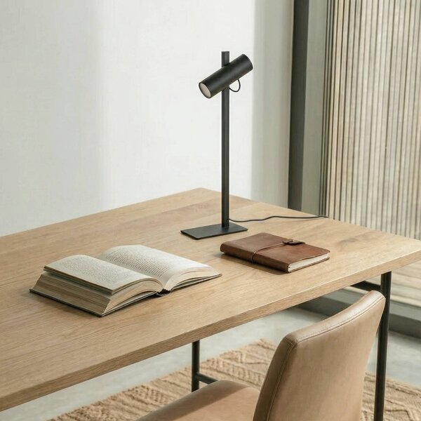 Lampa stołowa Lysias Lucande, czarny, salon / jadalnia, metal, nowoczesny