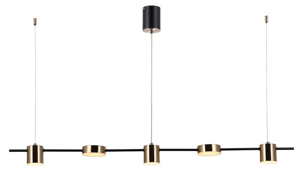 REMDAL lampa wisząca czarny / mosiądz nad stół LED 30W 4000K PND-16374-5-BK-4K