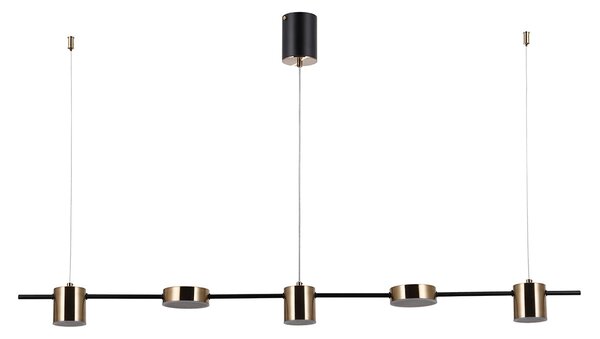 REMDAL lampa wisząca czarny / mosiądz nad stół LED 30W 4000K PND-16374-5-BK-4K