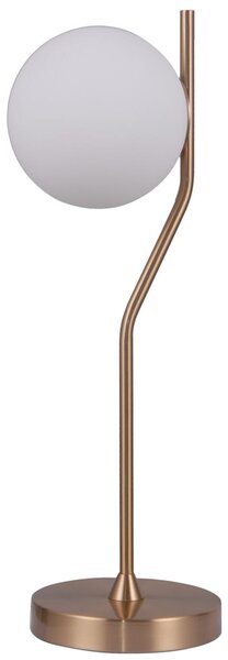 CARIMI lampa stołowa mosiądz miodowy klosz biała kula 1xG9 TB-3300-1-HBR