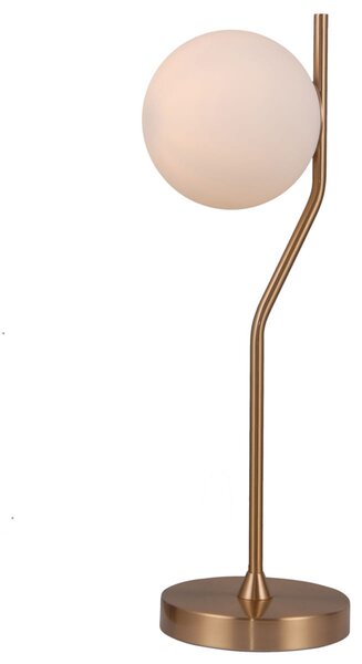 CARIMI lampa stołowa mosiądz miodowy klosz biała kula 1xG9 TB-3300-1-HBR