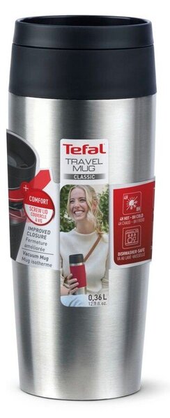 Kubek podróżny w kolorze srebra 360 ml – Tefal