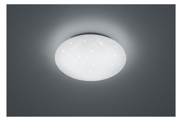 Biała lampa sufitowa LED Reality Putz, średnica 40 cm