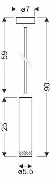Czarna lampa wisząca z drewnianym kloszem ø 7 cm Tubo – Candellux Lighting
