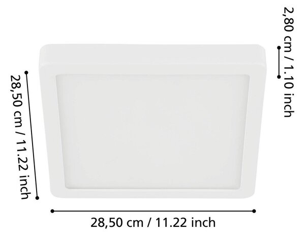 Biała lampa sufitowa LED 28,5x28,5 cm FUEVA 5 – EGLO