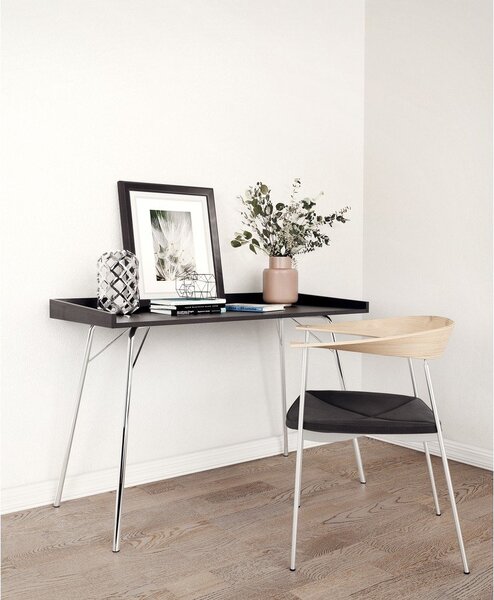 Czarne biurko Woodman Rayburn, 115x52 cm