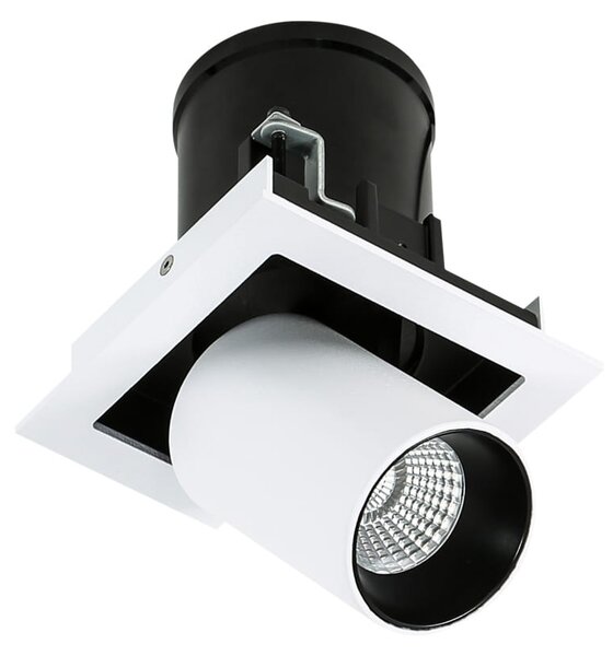 MERCANTA Single lampa wpuszczana biało czarna z regulowanym spotem LED 12W 4000K GL7117-1/12W 4000K WH+BL