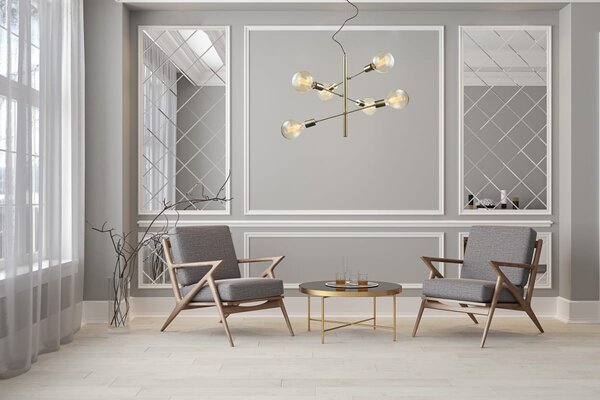 MADALYN lamp wisząca patyna oprawki na regulowanych ramionach 6xE27 MDM3582/6 AB