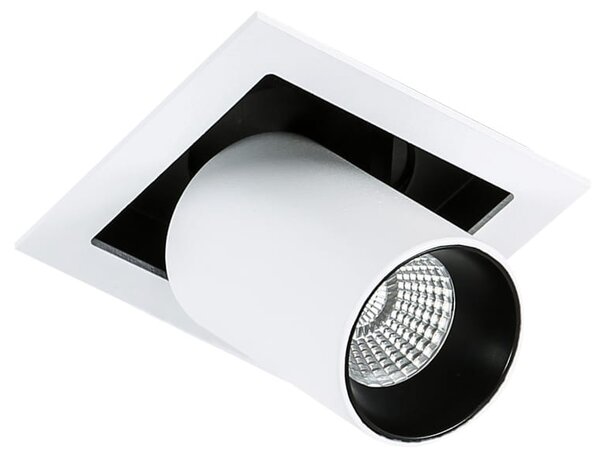 MERCANTA Single lampa wpuszczana biało czarna z regulowanym spotem LED 12W 4000K GL7117-1/12W 4000K WH+BL