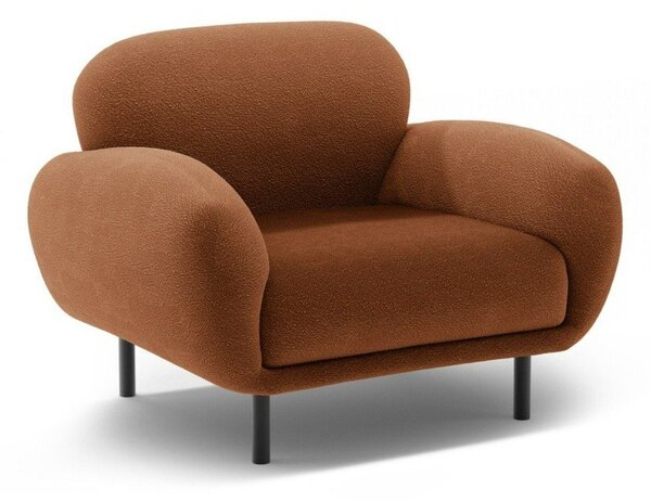Fotel z materiału bouclé w kolorze terakoty Poppy – Micadoni