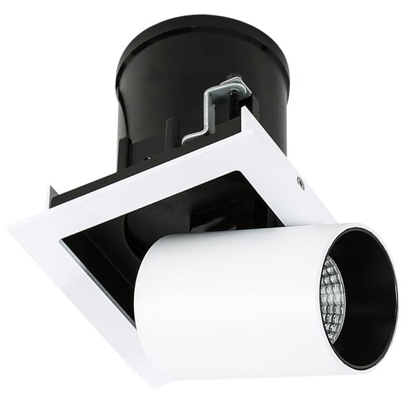 MERCANTA Single lampa wpuszczana biało czarna z regulowanym spotem LED 12W 4000K GL7117-1/12W 4000K WH+BL