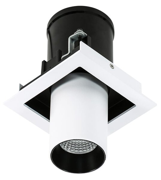 MERCANTA Single lampa wpuszczana biało czarna z regulowanym spotem LED 12W 4000K GL7117-1/12W 4000K WH+BL