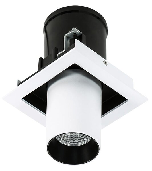 MERCANTA Single lampa wpuszczana biało czarna z regulowanym spotem LED 12W 4000K GL7117-1/12W 4000K WH+BL