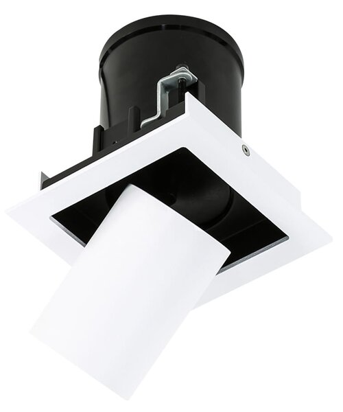 MERCANTA Single lampa wpuszczana biało czarna z regulowanym spotem LED 12W 4000K GL7117-1/12W 4000K WH+BL