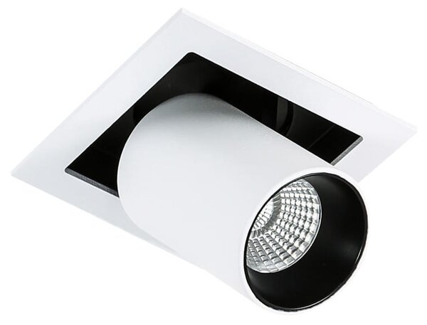 MERCANTA Single lampa wpuszczana biało czarna z regulowanym spotem LED 12W 4000K GL7117-1/12W 4000K WH+BL
