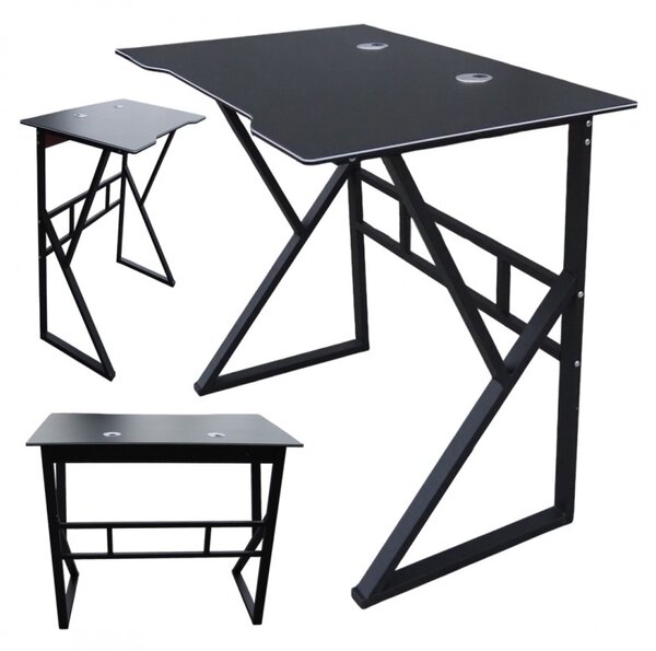 Gamingowe biurko komputerowe GAMER STL20CZ 100x60 cm czarne