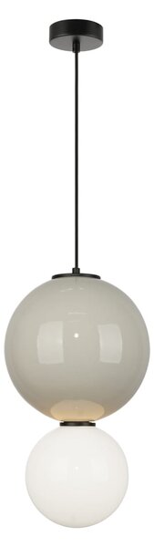 PIEVE lampa wisząca ceramiczna kula szara 25cm LED 7W 3000K klosz biały PND-95221-1L-GR
