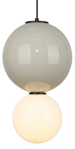 PIEVE lampa wisząca ceramiczna kula szara 25cm LED 7W 3000K klosz biały PND-95221-1L-GR
