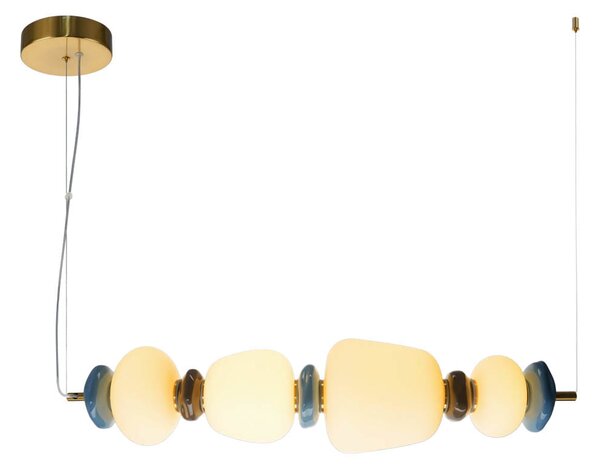 EVANS lampa wisząca różne klosze białe ceramiczne wstawki LED 22W 3000K wykończenie złote PND-94981-4A-GD