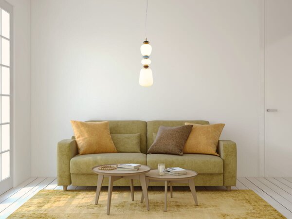 EVANS lampa wisząca różne klosze białe ceramiczne wstawki LED 19W 3000K wykończenie złote PND-94981V-3A-GD