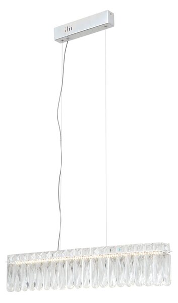 NOSTA kryształowa lampa wisząca podłużna 67cm LED 16W 3000K wykończenie chrom PND-34364-1-CH-CL