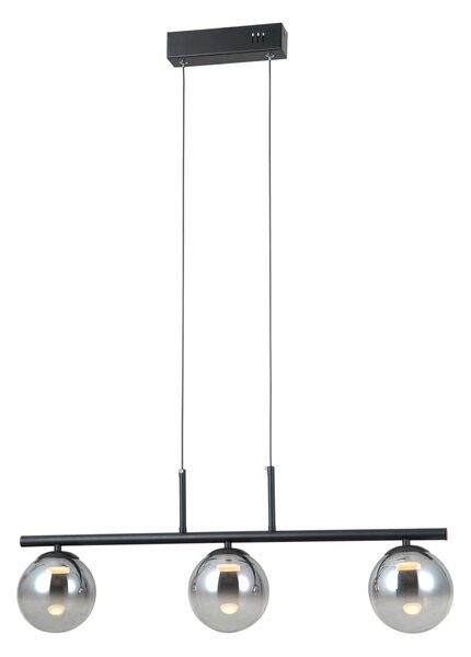 VELADA czarna lampa wisząca klosze dymione cieniowane LED 3x5W 3000K PND-34381-3-BK