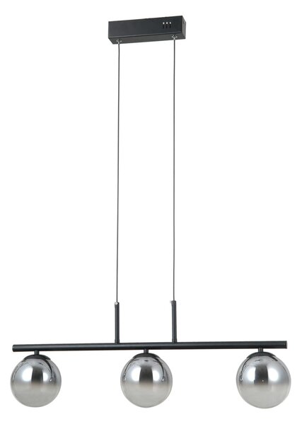 VELADA czarna lampa wisząca klosze dymione cieniowane LED 3x5W 3000K PND-34381-3-BK