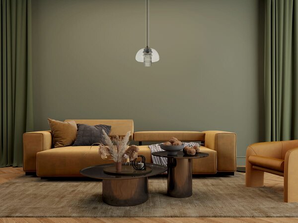 FEDER lampa wisząca klosz przezroczysty z dymionym dłuższym kloszem w środku 1xE27 PND-61001C-BK